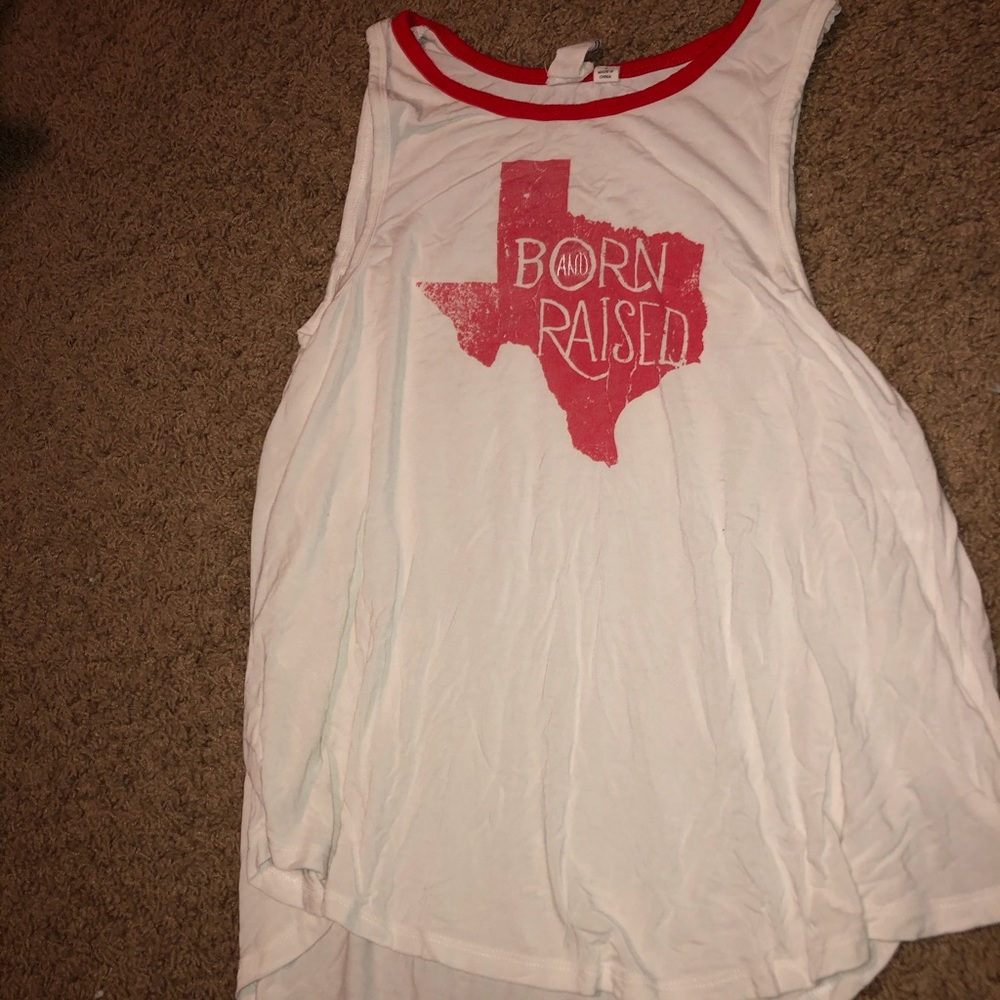 white and red tank top